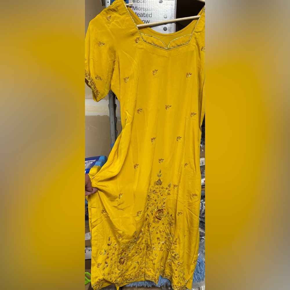 Yellow Embroidered Salwar Suit